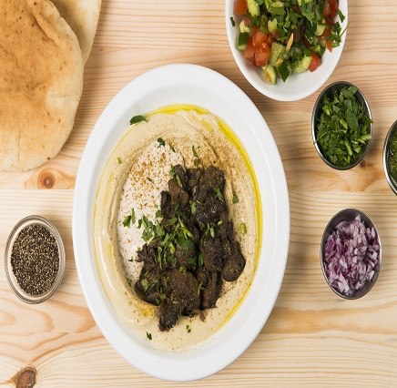 חומוס פטריות טריות עם בצל
